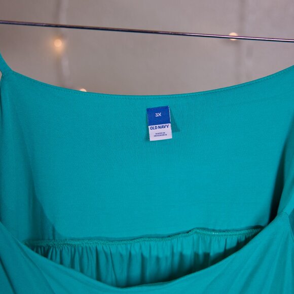 Floor Length Teal Blue Maxi Sun Dress - Women's Old Navy - Size 3XL Plus Size - Picture 3 of 3